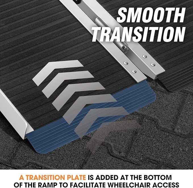 DNA Motoring 5FT Portable Non-Slip Wheelchair ramp, 600lbs Capacity Aluminium Versatile Loading Ramp, Non-Skid Ramps Telescopic Ramps for Home, Steps, Stairs, TOOLS-00614
