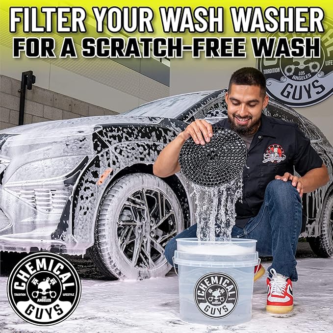Chemical Guys CWS_101_64BK Car Wash Detailing Bucket, Mitt & Accessories Bundle (6 Items) Featuring Maxi-Suds II Foaming Car Wash Soap 64 oz (.5 Gal) Cherry Scent - Works on Cars, Trucks, SUVs, & More