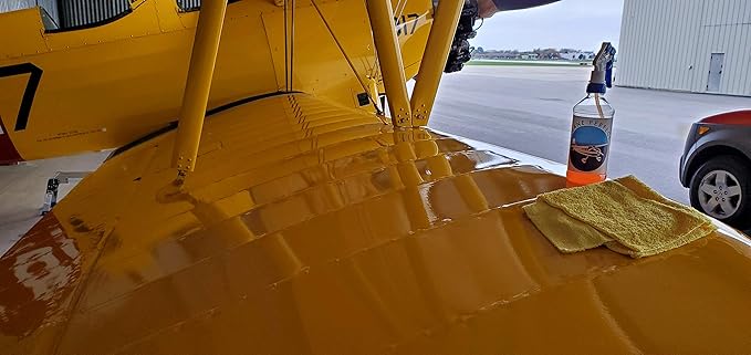 Plane Perfect Wing Wipe Quick Detail Spray Sealant - Hydrophobic Aviation Grade Spray Wax with UV Protection - Long Lasting Nano Spec Shine for Airplanes, Cars, Boats & Motorcycles | 16 Oz