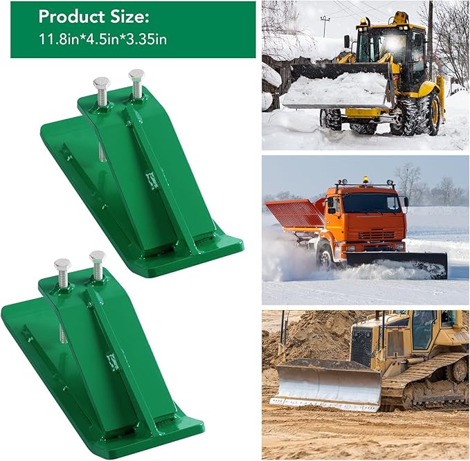 Tractor Bucket Protector, 2pcs Heavy-Duty Steel Loader Bucket Attachment with Double Lock Nuts - Bucket Edge Guard for Snow Removal, Leaves & Gravel