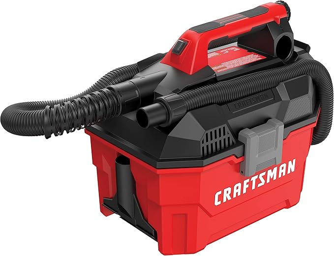 CRAFTSMAN V20 Cordless Vacuum Cleaner, Shop Vac Wet/Dry, 2 Gallon, 7ft Hose, Bare Tool Only (CMCV002B)