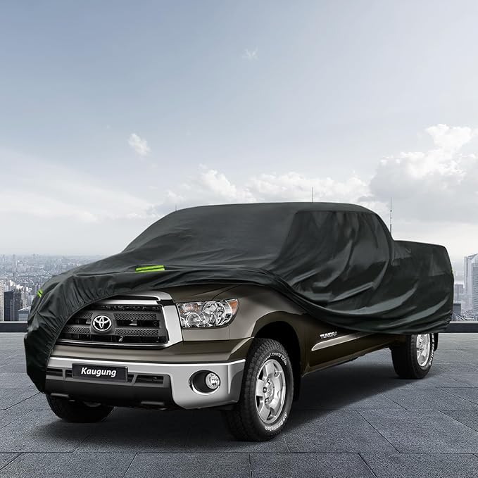 Kaugung Waterproof Truck Cover Fit Toyota Tundra from 2021 to 2025 (Crew Max/Double Cab), 7 Layers Heavyduty Full Pickup Cover All Weather Protection.