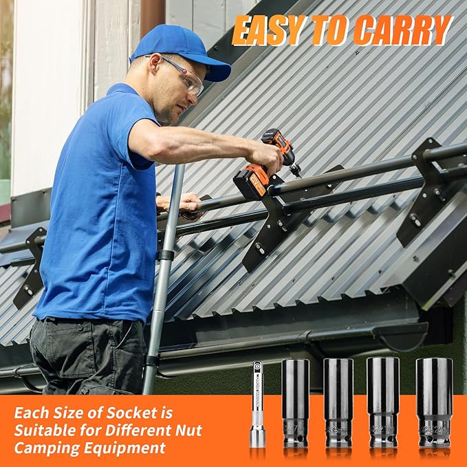 Protmex Cordless Impact Wrench, 900Ft-lbs (1200N.m) 1/2" Brushless Impact Gun, 21V High Torque Power Impact Driver, 2x4.0Ah Batteries Electric Impact Motor Variable Speeds for Car/Pickup Truck/Mower