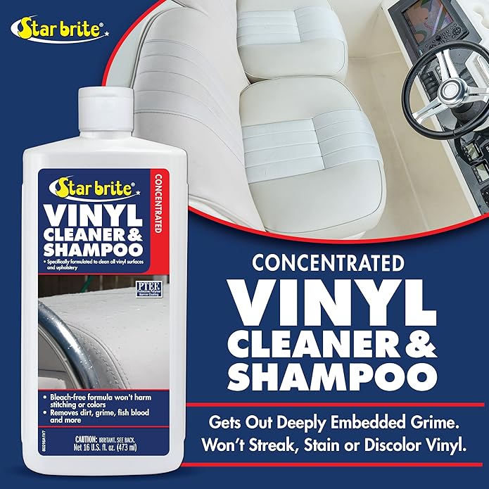 STAR BRITE Vinyl Cleaner, Polish & Protectant - Clean, Renew, Brighten & Protect All Vinyl Surfaces - Marine Grade Shampoo, Polish & UV Protection