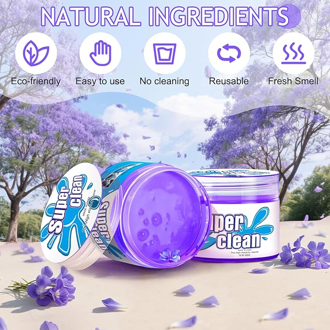 Car Cleaning Gel Car Cleaning Putty Car Putty Car Interior Cleaner Car Slime Car Detailing Kit Car Accessories Gifts for Men Women Stocking Stuffers Purple