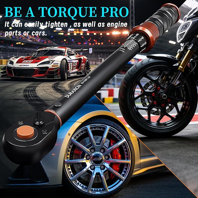Torque Wrench 3/8” Dual Range Scales 10-110 Ft-Lb/13.56-149.14Nm, ±3% Precision, 72 tooth Dual-direction Torque Wrenchs for Bike, Motorcycle and Car Repair