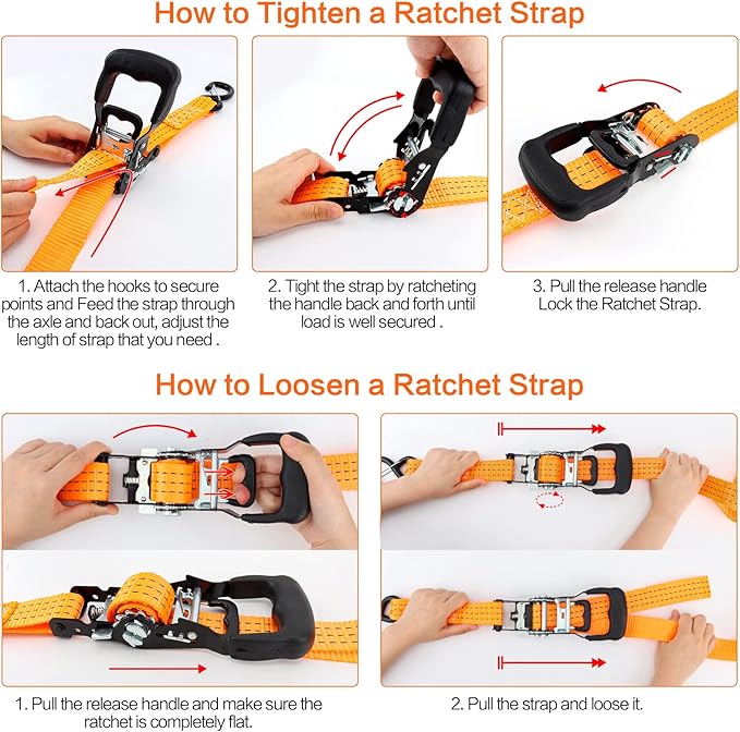 Jet Ski Ratchet Strap,3 Point Tie Down Strap 1.5 Inches x 10 Feet, Super Sturdy Tie Downs for Jet skis, Seadoo, Waverunner,PWC,3000 lbs Break Strength,S Hooks with Safety Clip