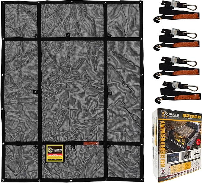Gladiator Cargo Net - RipProof Mesh Cargo Tarp - Small - 4.75' x 6' (SMT-100)