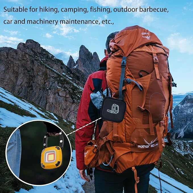 2000LM Magnetic Work Light Rechargeable with 9 Modes, IPX5 Waterproof with Camping Light, Foldable, Emergency & Car Repair (6000mAh)