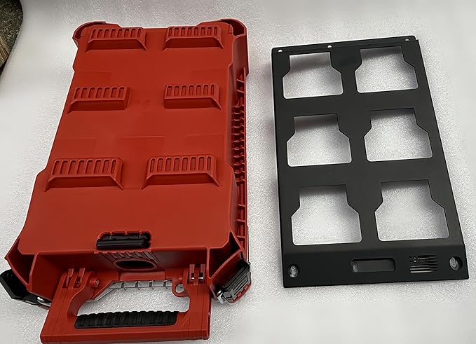 VELCKING for Milwaukee Packout Mounting Plate, Metal Storage Base, Wall and Floor Compatible Toolbox Mount (Black, 1-Half Plate)