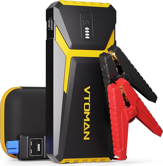 VTOMAN V10 Pro 4500A Jump Starter, Portable Car Starter (All Gas, 10.0L Diesel Engine) 12V Lithium Jump Box, Battery Booster Power Pack, Car Battery Charger Jumper with Type C Quick Charge, LED Lights