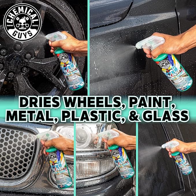 Chemical Guys CWS_101_16A Car Wash, Dry & Shine Bundle - Maxi-Suds II Foaming Car Wash Soap, 16 oz, Cherry Scent + After Wash Gloss Boosting Drying Aid (16 oz) (2 Items)