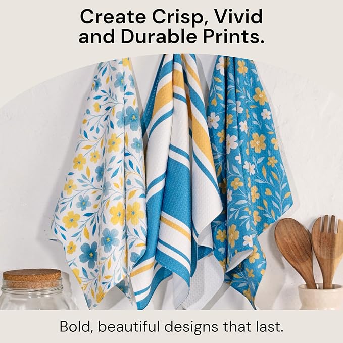 Microfiber Wholesale Sublimation Blanks Towels 16x16 - Premium Waffle Weave Microfiber Towels for Kitchen - Polyester Blanks for Kitchen or Craft Use - 6 Pack