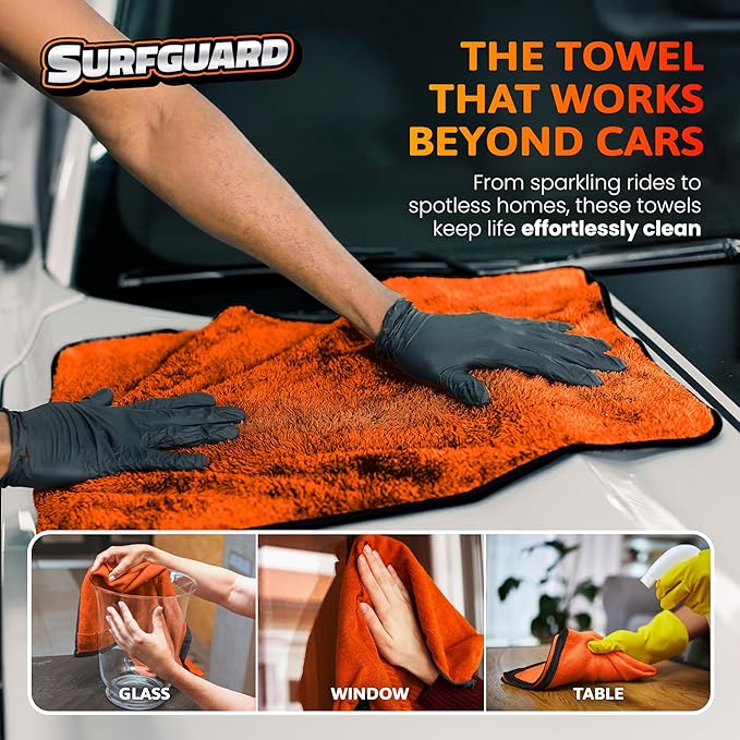 Car Drying Microfiber Towels, Extra Large Cleaning Cloth Towel with No Streaks, Reusable, Superior Water Absorbent & Scratch Free, Super Soft Detailing & Buffing Towels for Cars, 2-Pack