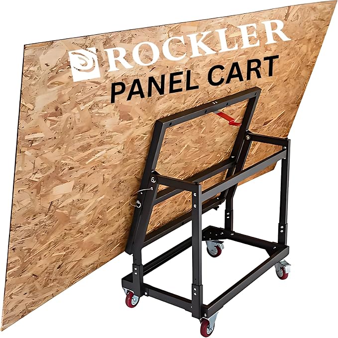 Rockler Material Mate Panel Cart and Shop Stand – Mobile Base Stand Contains Smooth Rolling 4” Casters – Mobile Workbench for Tools - Rigid Steel Frame Construction – Woodworking Tools and Accessories
