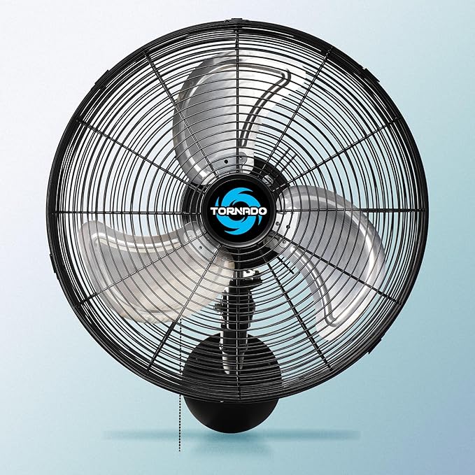 Tornado 16" Pro Series Oscillating Wall Mount Fan – High Velocity Heavy Duty Metal Fan for Industrial, Commercial & Residential Use – UL Listed, 3 Speeds, 2850 CFM, 120V