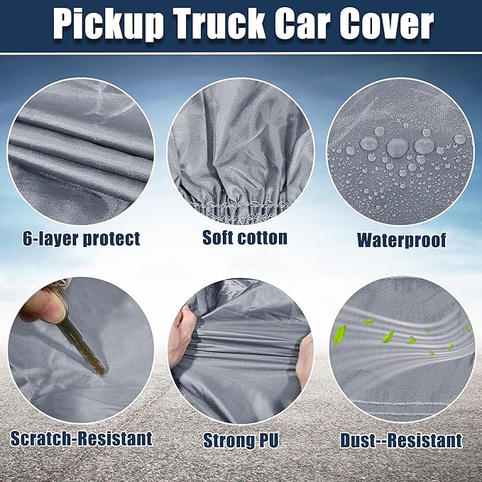 X AUTOHAUX SUV Car Cover Fit for Jeep Wrangler JK JL 2 Door 2007-2021 Outdoor Waterproof Sun Rain Dust Wind Snow Protection 210D Oxford Gray