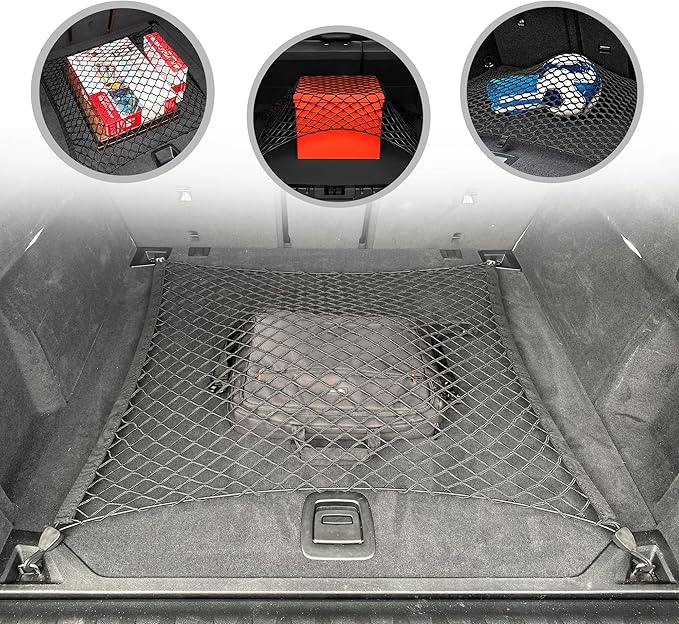 Floor Style Trunk Cargo Net Black for BMW X5 G05 2018-2026 - Car Accessories - Premium Trunk Organizers and Storage - Cargo Net for SUV - Vehicle Carrier Organizer for BMW X5 G05