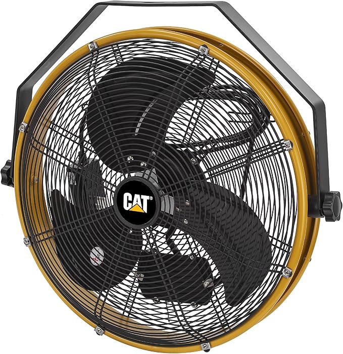 Caterpillar® fan (HVOD-18S-NG) 18"-Blade Indoor/Outdoor IPX4 Weatherproof High-Velocity Wall Mounted Shroud Fan, 4,000 CFM, 3-Speed - For Industrial, Commercial, & Residential Use, cETL Certified