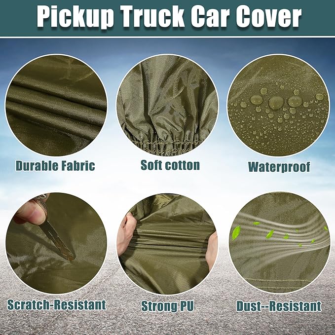 X AUTOHAUX SUV Car Cover Fit for Jeep Wrangler JK JL 2 Door 2007-2021 Outdoor Waterproof Sun Rain Dust Wind Snow Protection 210D Oxford Dark Green