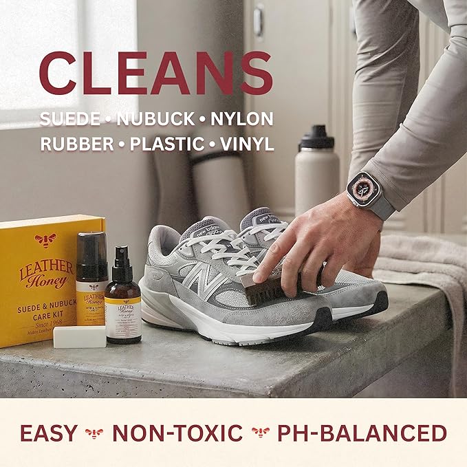 Leather Honey Suede Cleaner: Non-Toxic Suede & Nubuck Care, Made in the USA Since 1968. Clean and Restore Suede & Nubuck Shoes, Boots, Jackets, Uggs, Bags, Purses and More. Safe for Any Color & White