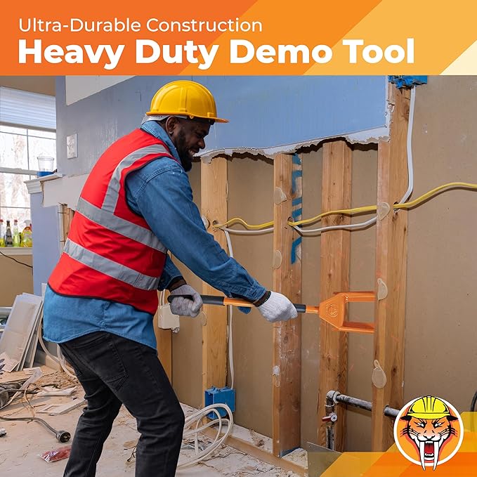 30” Demolition Pry Bar & Crowbar – Oval Handle Wrecking Bar for Ceiling & Wall Demo – Heavy Duty Nail Puller Tool for Contractors, Firefighters & Home Renovations