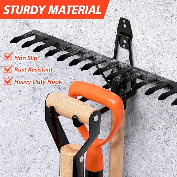 30 Pack Heavy Duty Garage Hooks,Solid Steel Wall Mount Hangers,with Anti-Slip Coating,for Hanging and Organising Ladder,Bike,Ropes,Broom,Garden,Yard and Power Tools