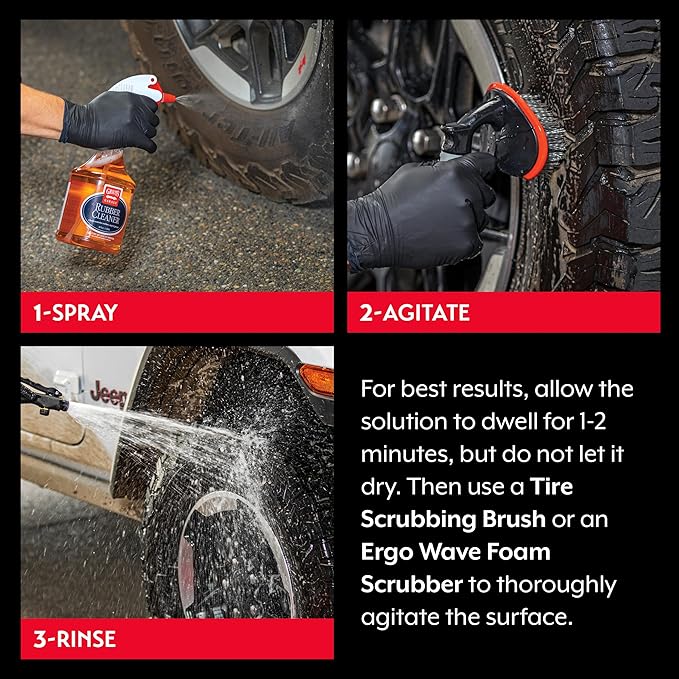 Griot's Garage Rubber Cleaner for Car Cleaning and Detailing, Works on Tires, Trims, and Moldings 11136, 35oz