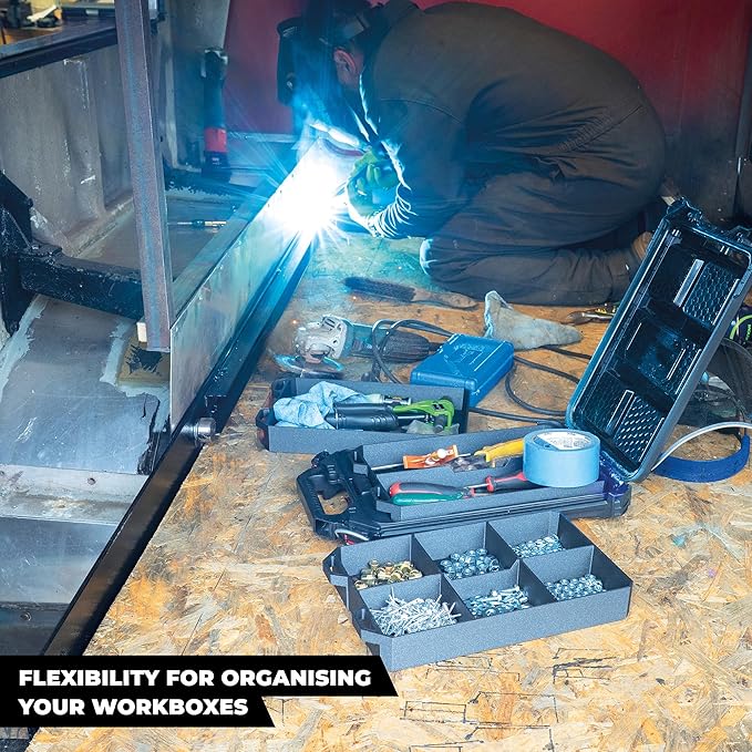 StealthMounts Open PacTray | ABS Tool Tray Compatible with Milwaukee PACKOUT | Organiser for Tools, Nuts & Bolts | Workshop, Garage & Van Storage | Made in The UK