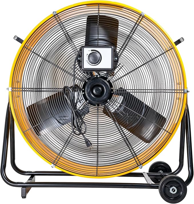 iLiving 30 Inches 12350 CFM Heavy Duty High Velocity Barrel Floor Drum Fan with DC Brushless Motor, Stepless Speed Adjustment for Workshop, Garage, Commercial or Industrial, UL Safety Listed