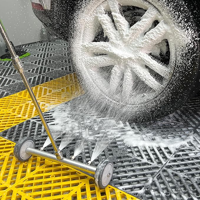 M MINGLE Undercarriage Pressure Washer Attachment, 16 Inch Powerful Under Car Washer with Foam Cannon and Car Wash Mitt, 4000 PSI