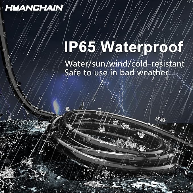 HUANCHAIN Indoor Outdoor Black Extension Cord 40 ft Waterproof, 16/3 Gauge Flexible Cold-Resistant Appliance Extension Cord Outside, 13A 1625W 16AWG SJTW, 3 Prong Electric Cord, ETL