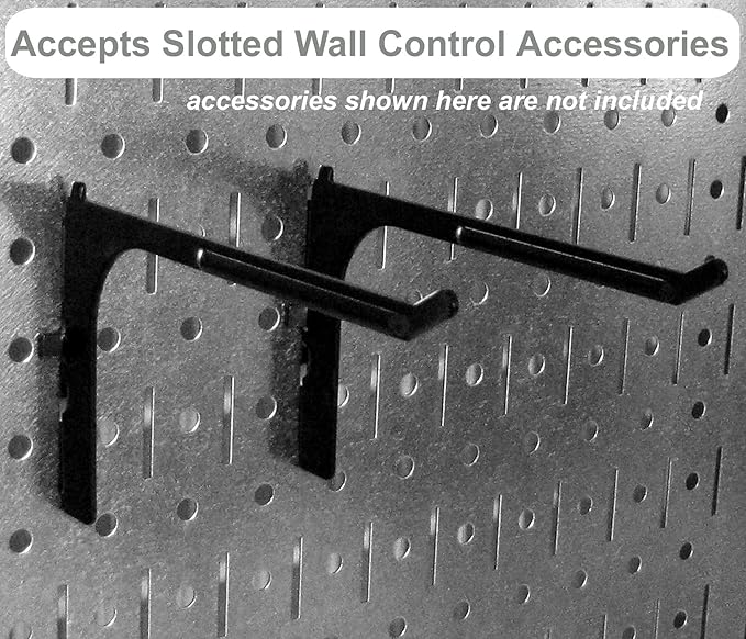 Wall Control Pegboard Garden Supplies Storage and Organization Garden Tool Organizer Kit with Gray Pegboard and Black Accessories