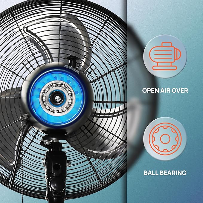 Tornado 16" Pro Series Oscillating Wall Mount Fan – High Velocity Heavy Duty Metal Fan for Industrial, Commercial & Residential Use – UL Listed, 3 Speeds, 2850 CFM, 120V