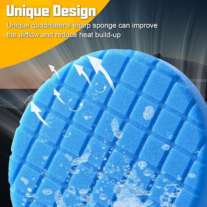 6 PCS Buffing Pads, Polishing Pad Kit 6.5 Inch Face for 6 Inch 150mm Backing Plate Compound, Cutting Polishing Pad Kit for Car Buffer Polisher Compounding, Polishing and Waxing