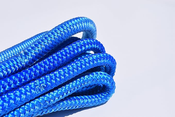 QIQU Kinetic Recovery & Tow Rope Heavy Duty Vehicle Tow Strap Rope for Truck ATV UTV SUV Snowmobile and 4x4 Off-Road Recovery 3 Size to Choose(1/2’’/3/4’’/1’’) 3 Color (1/2''x20', Blue)