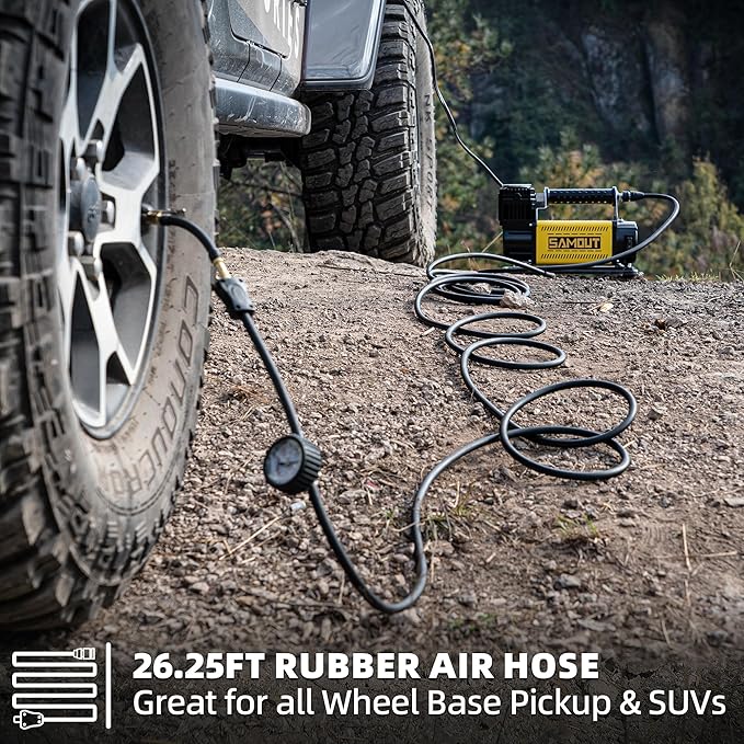 SMAOUT 12V Air Compressor, Portable Inflator 7.06 CFM, Air Pump Max 150PSI for Heavy-Duty Offroad Tire, 4x4 Vehicle, SUV, RV