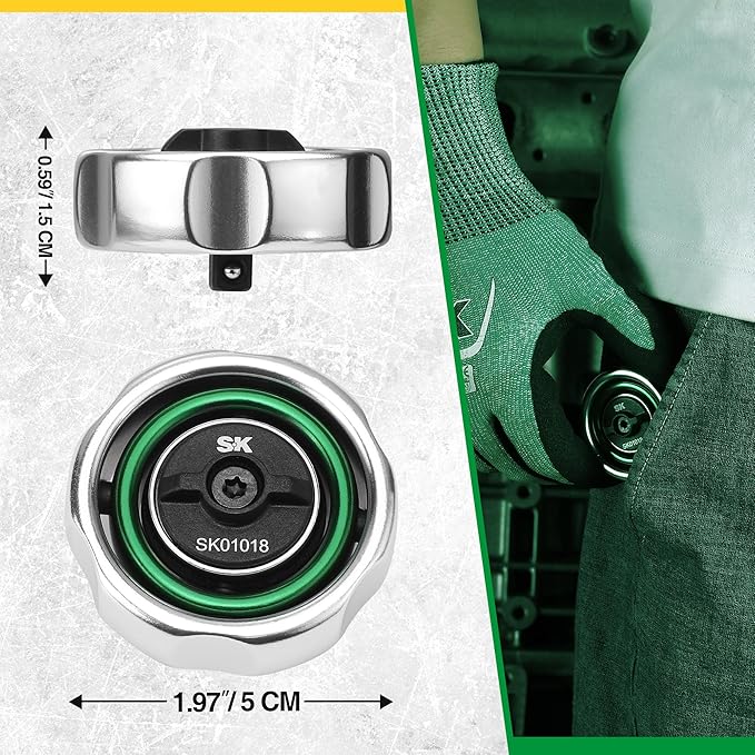 SK 1/4" Drive Gimbal Ratchet, 72 Tooth Gimbal Palm Ratchet, with Reversible Lever, Ideal for Tight Space
