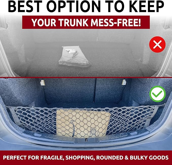 Envelope Style Trunk Cargo Net for Ford Fusion 2013 14 15 2016 2017 2018 2019 2020