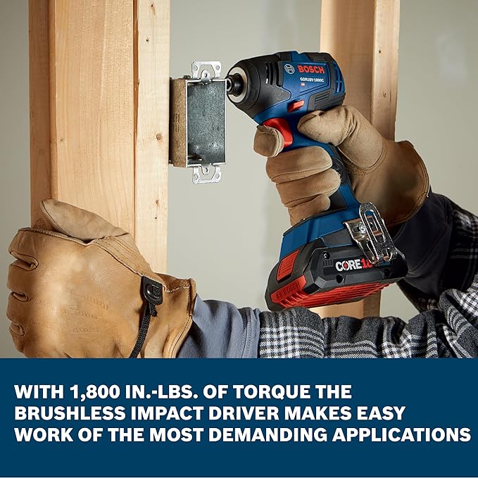 BOSCH GXL18V-27B22 Power Tool Combo Kit - 18V Brushless Compact 1/2 In. Cordless Drill Driver and 1/4 In. Hex Impact Driver (Includes: Two 2.0Ah Batteries, 18V Charger, and Carrying Tool Bag)