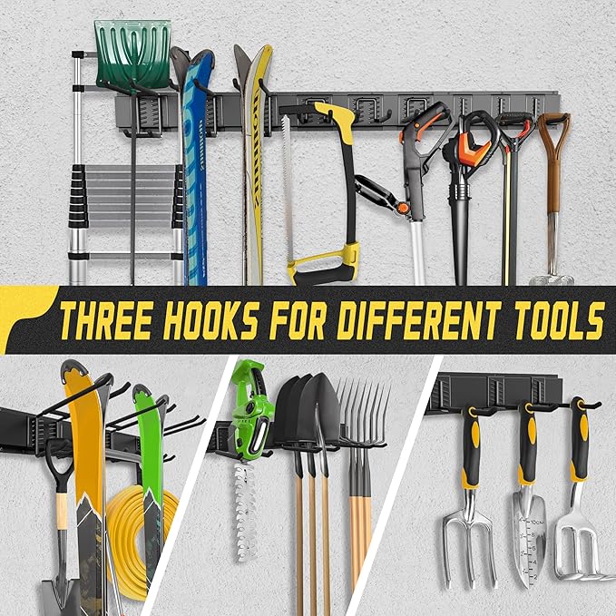 klasit Garage Wall Organizer,15Pack Carries 675 lbs,Garden Tool Organizer 48in With Large Storage Space,Easy Assembly, Sturdy Design,for Efficient Tool Storage Garage Organization | Carries 675 lbs, Easy Assembly, Sturdy Design, Garage Organization