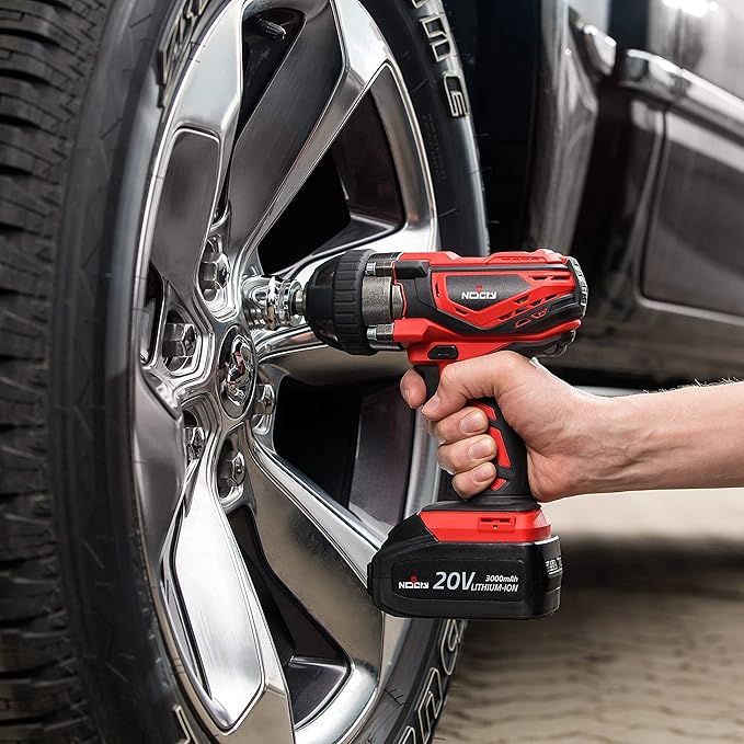 NoCry 20V Cordless Impact Wrench Kit - 300 ft-lb (400 N.m) Torque, 1/2 inch Detent Anvil, 2700 Max IPM, 2200 Max RPM, Belt Clip; 4.0 Ah Battery, Fast Charger & Carrying Case Included