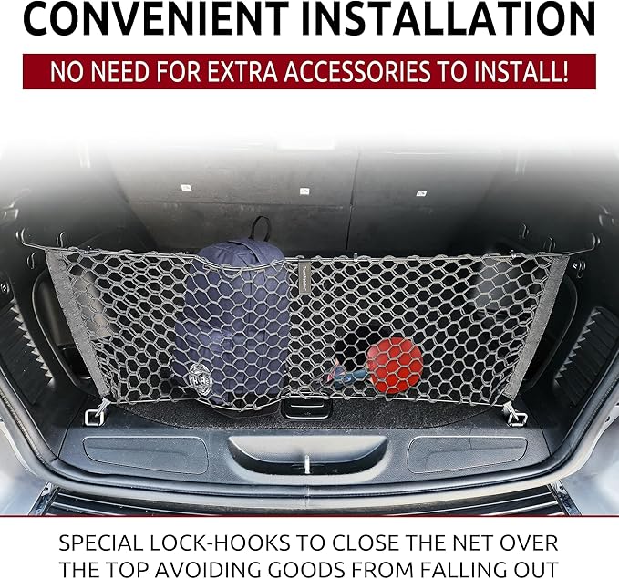 Envelope Style Trunk Mesh Cargo Net - For Jeep Grand Cherokee 2011 - 2021 Car Accessories - Premium Trunk Organizers and Storage - SUV Truck Cargo Nets - Vehicle Carrier Organizer for Cherokee WK