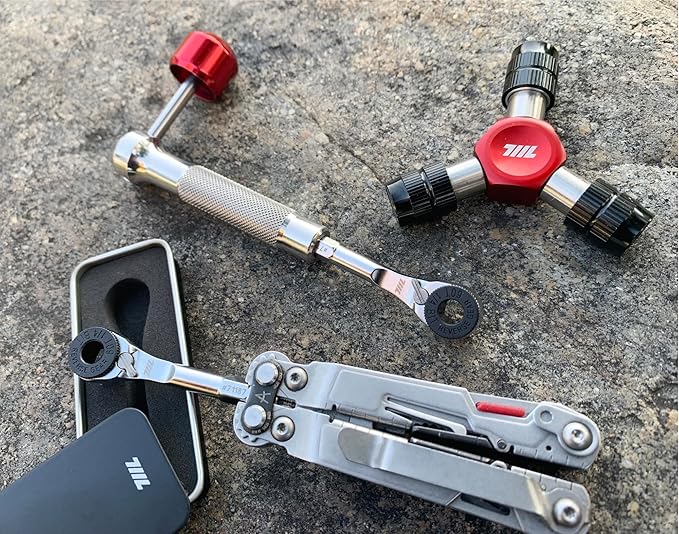 711L Hex End EDC Ratchet Wrench - Accessory for Multitools with 1/4" Hex Bits Adapters - Compatible with 1/4 Inch Socket Extensions