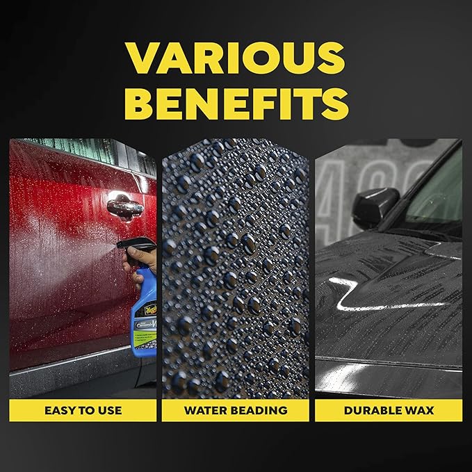 Meguiar's Hybrid Ceramic Wax Spray, 6 Pack (6 x 26 oz Bottles = 156 oz Total), SiO2 Hybrid Ceramic Car Wax for Exterior Paint, Spray On Rinse Off Protection with Extreme Water Beading