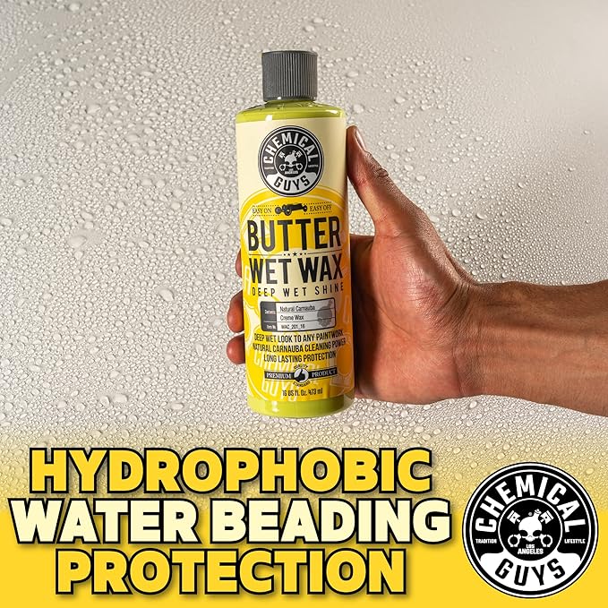 Chemical Guys WAC_201 Butter Wet Wax, Deep Wet Shine for Cars, Trucks, SUVs, RVs & More, 128 fl oz (1 Gallon) Banana Scent