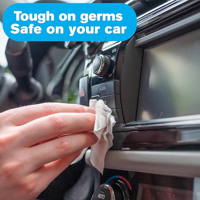 Fortress Car Interior Wipes with Microfiber Cloth (25 ct, Pack of 4) for Car Interior Cleaning, Dashboard, Seats, Detailing, and Steering Wheel [Travel Size] Skin-Safe Car Interior Cleaner Supplies