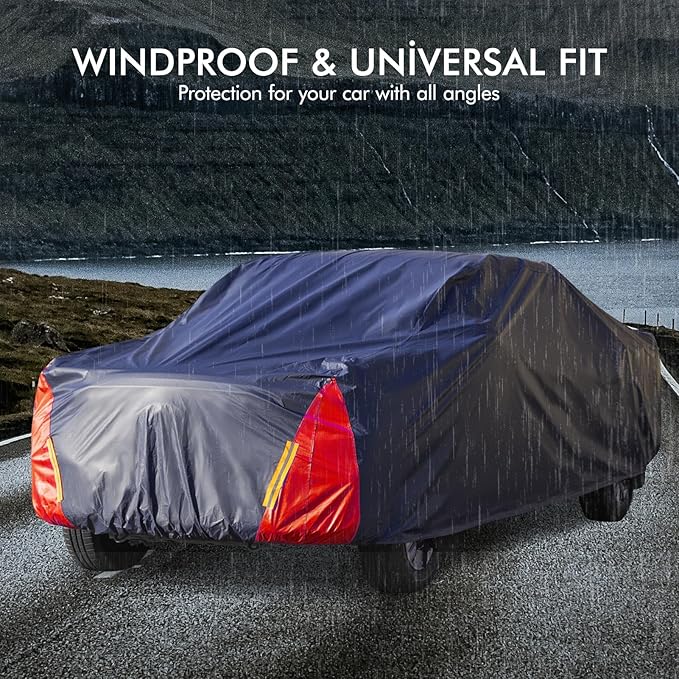 Truck Cover Waterproof All Weather for Automobiles, 6 Layers Outdoor Full Exterior Cover Rain Sun UV Snowproof Protection (Length Up to 228 inch)