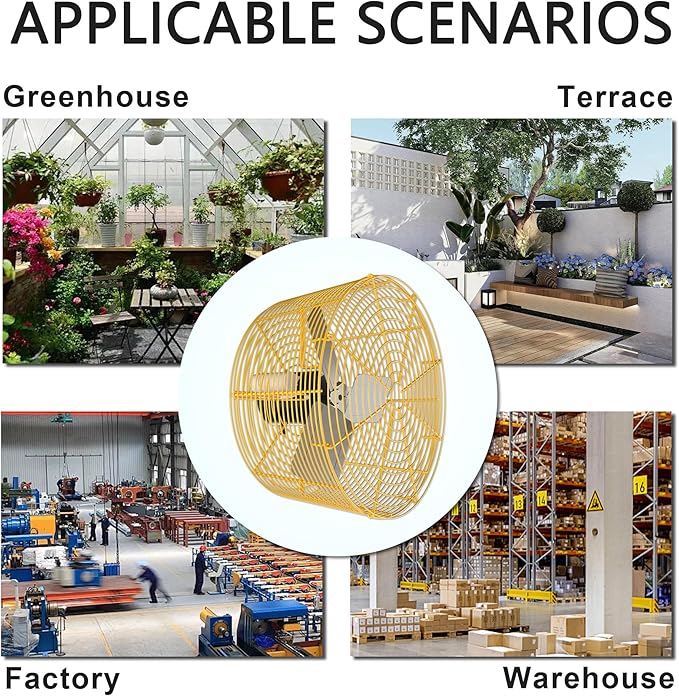 Greenhouse Circulation Fan Air Circulation Fan 1/80 HP 115V Ceiling Wall Mount Fan High Speed Circulation Fan for Greenhouse, Warehouse, Patio, Garage 450CFM, ETL Listed