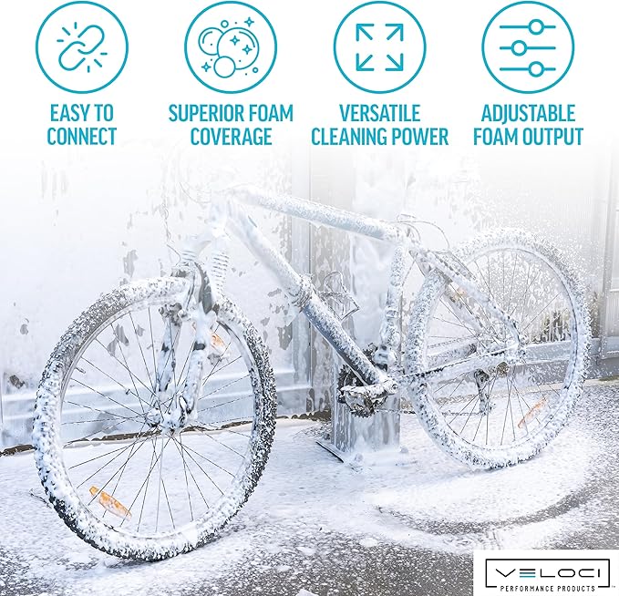 Veloci Performance MTM Hydro GHF1 Low Pressure Garden Hose Foam Cannon and Sprayer Gun for Car Wash, Cleaning Decks and Recreational Vehicles
